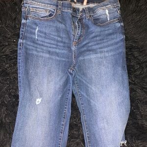 Blue distressed jeans